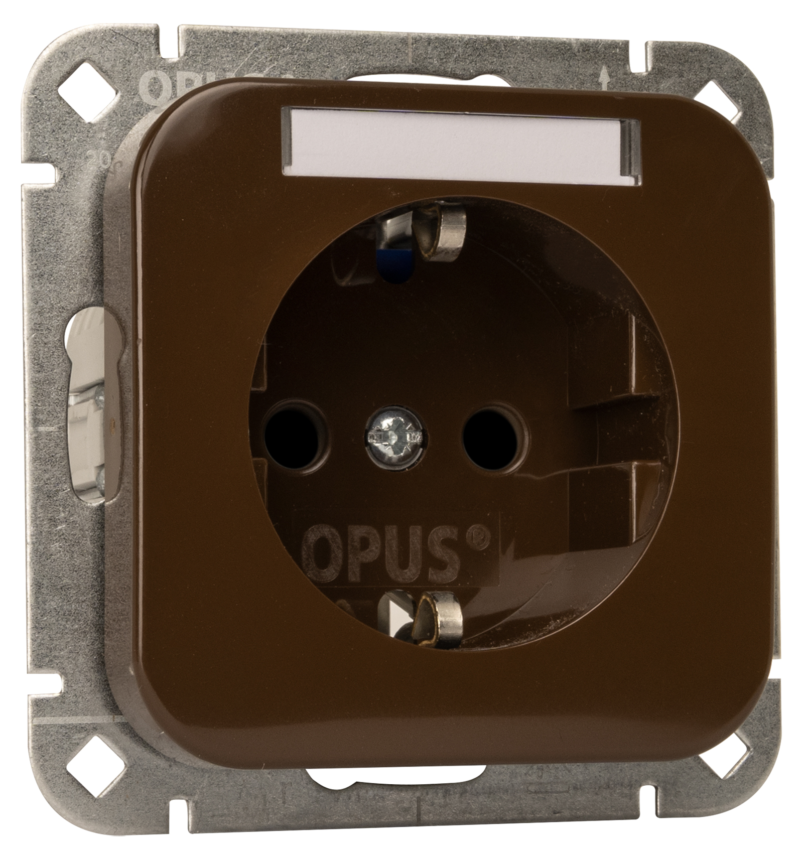 OPUS 1 socket outlet with earthing contact and labelling field pure white