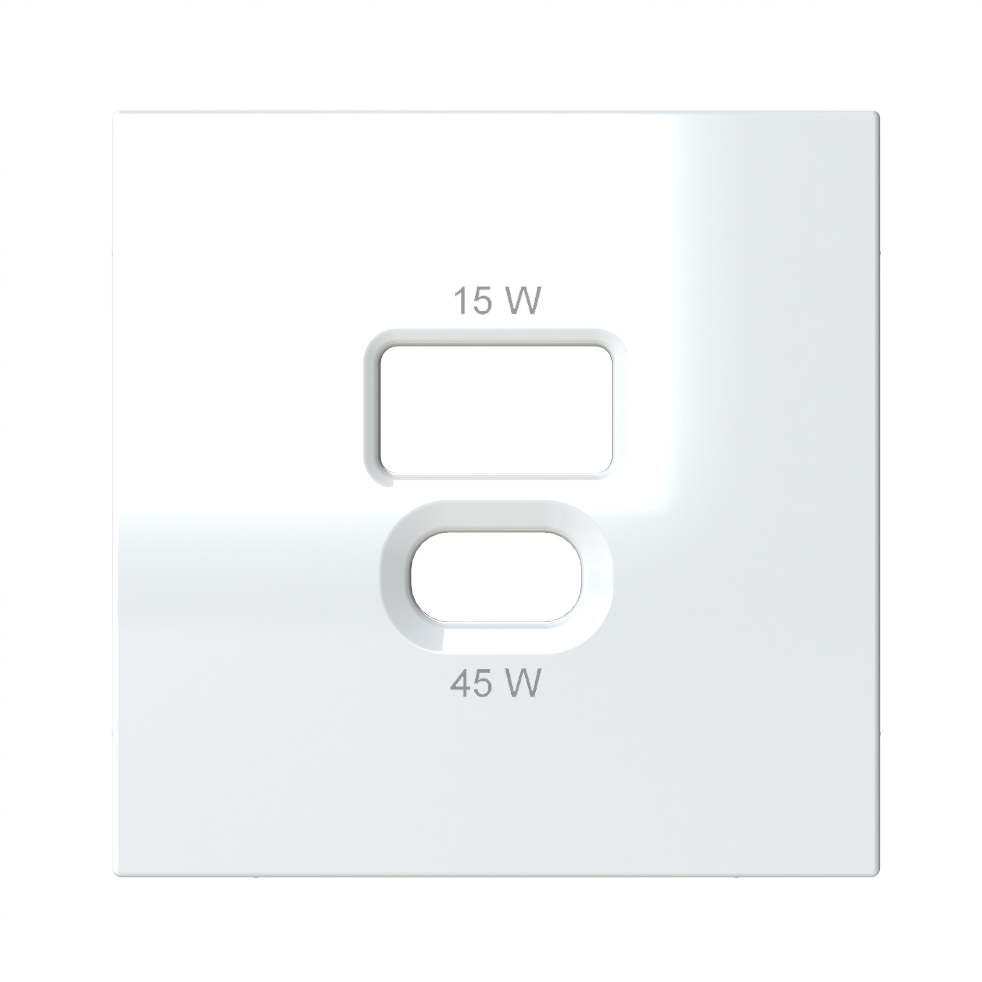 Abdeckplatte für USB-A/C Steckdose, 45 W, 15 W, polarweiß-seidenglanz OPUS 55