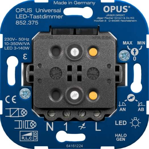 OPUS Universal LED Tastdimmer für LED-, Glüh- und Halogenlampen