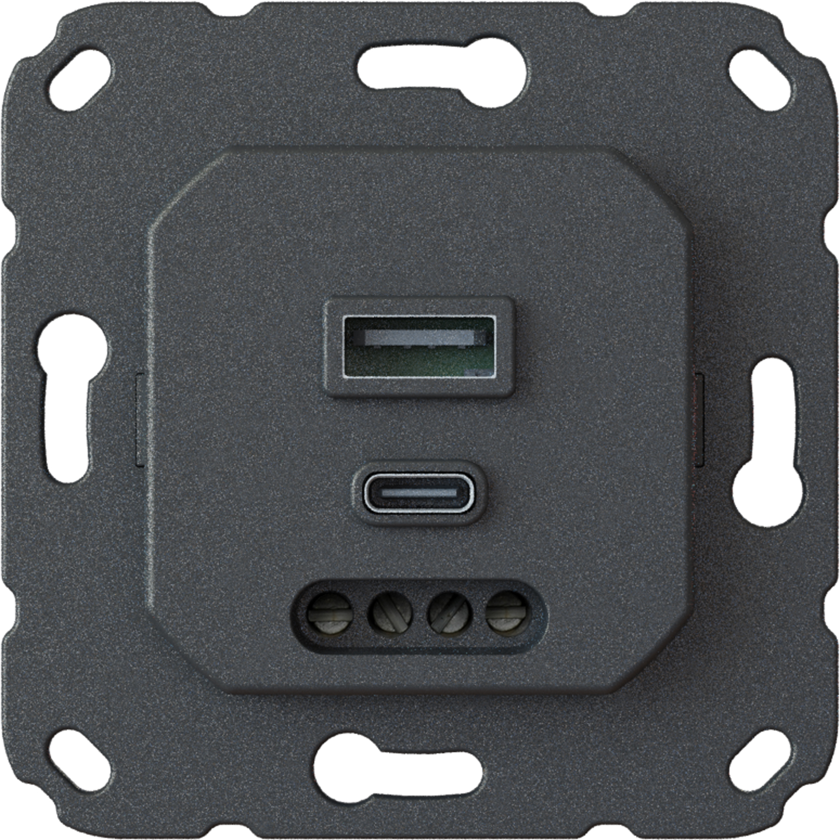 OPUS 55 USB-A/C Steckdose Kombi, Unterputzeinsatz, Power Delivery (PD), Schnellladefunktion, 45 W und 15 W
